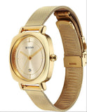 Titan Shaped Cases Men's Watches Analog Gold Dial With Rose Gold Stainless Steel  Band, 2730YM01