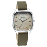 Titan Women's Watch Analog Beige Dial with Silver Stainless Steel Band, 2733SL01