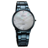 Titan Women's Edge Watch Analog Mother Of Pearl Dial with Blue Stainless Steel Band, 2734QM01