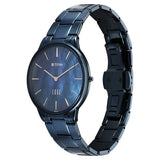 Titan Edge Metal Ladies Allure Women's Watch Analog Rich Mother Of Pearl Dial With Blue Stainless Steel Band, 2734QM02