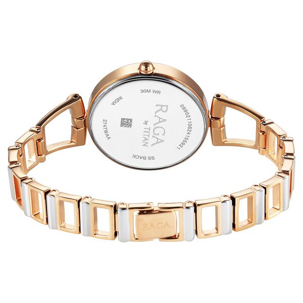 Titan Raga Women's Watch Analog Mother Of Pearl Dial with Two-Toned Stainless Steel Band, 2747KM01
