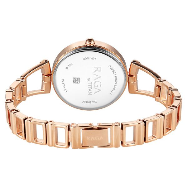 Titan Raga Women's Watch Analog Brown Dial with Rose Gold Stainless Steel Band, 2748WM01