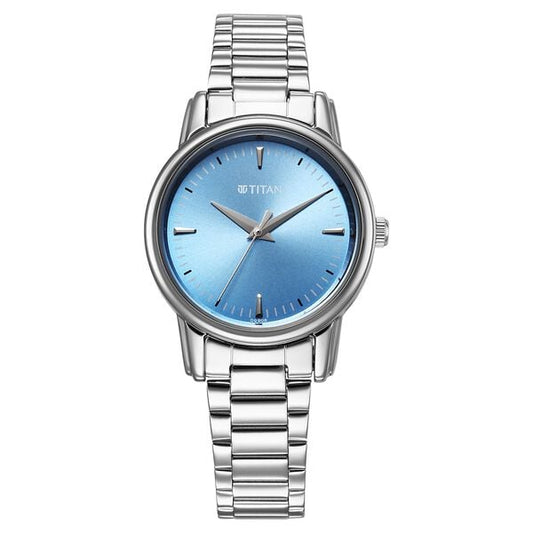 Titan, Women, Analog, Watch, Blue Dial, Stainless steel Strap, 2760SM02