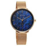 Titan Neo Women's Watch Analog Mother of Pearl Dial with Rose Gold Mesh Band, 2763WM01
