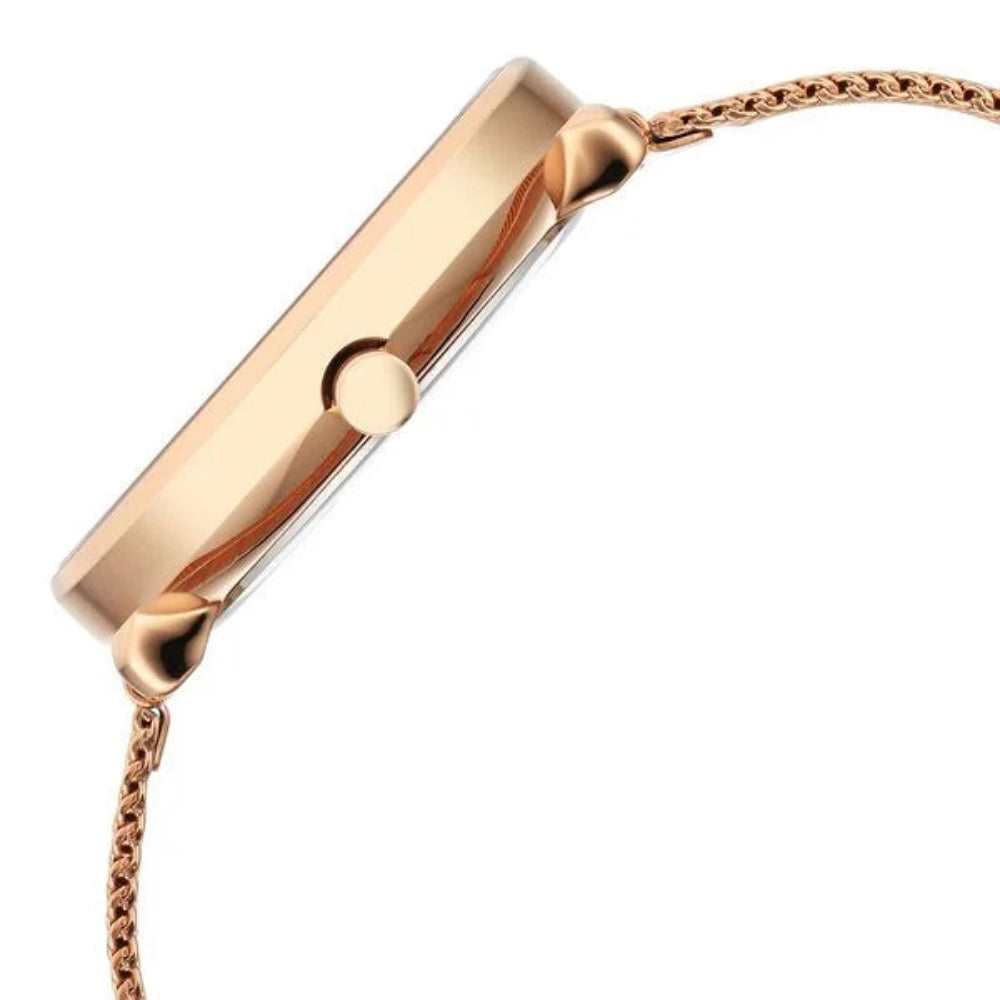 Titan Neo Women's Watch Analog Mother of Pearl Dial with Rose Gold Mesh Band, 2763WM01