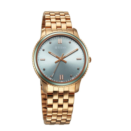 Titan, Men's, Analog Watch, Blue Dial, with Stainless Steel Band, TI-2766KM01