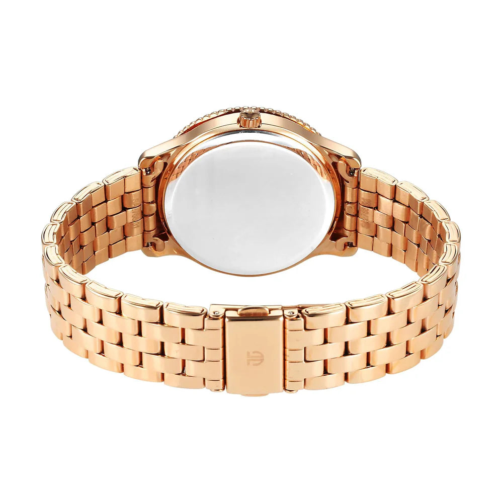 Titan Analog Women's Watch With Blue Dial and Rose Gold Stainless Steel Strap,2766KM01