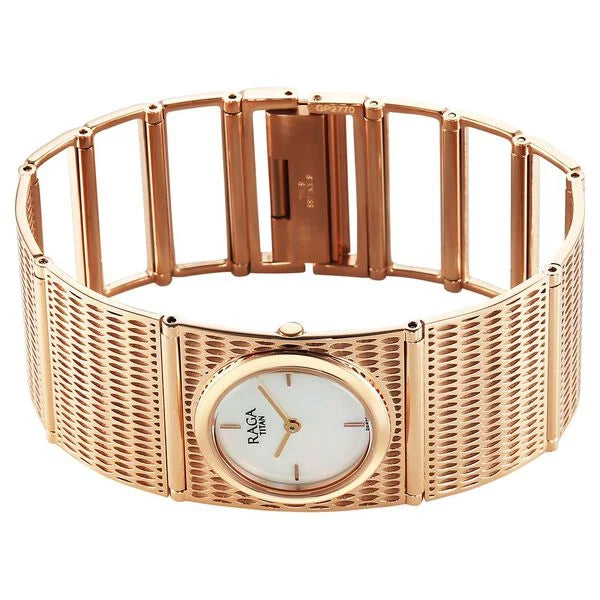 Titan Raga Analog Women's Watch with Mother Of Pearl Dial and Stainless Steel Strap,2770WM01