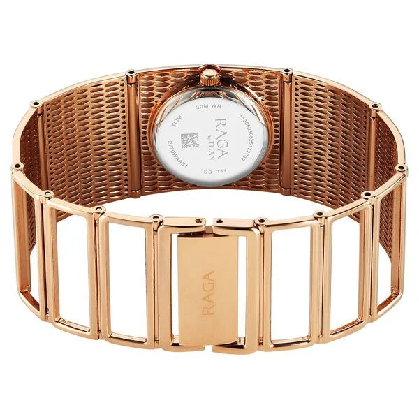 Titan Raga Analog Women's Watch with Mother Of Pearl Dial and Stainless Steel Strap,2770WM01