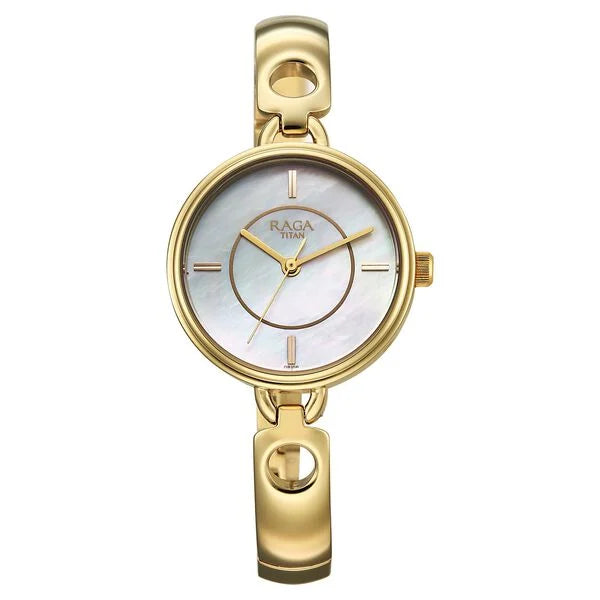 Titan Raga Contempore Quartz Analog Women's Watch with Mother of Pearl Dial and Metal Strap, 2774YM01