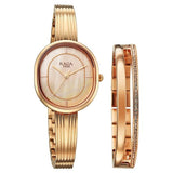 Titan Raga Contempore Quartz Analog Women's watch with Rose Gold Mother Of Pearl Dial and Metal Strap, 2776WM01