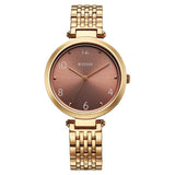 Titan Workwear Quartz Analog Women's Watch with Brown Dial and Rose Gold Color Stainless Steel Strap, 2783WM01