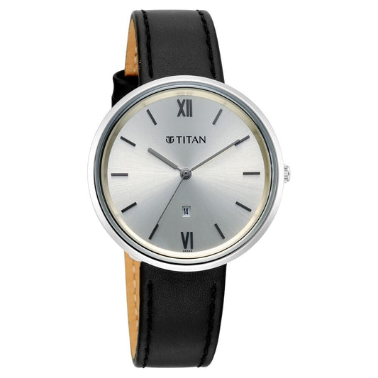 Titan Womens Neo Analog Watch White Dial with Brown Leather Strap ,2784SL01
