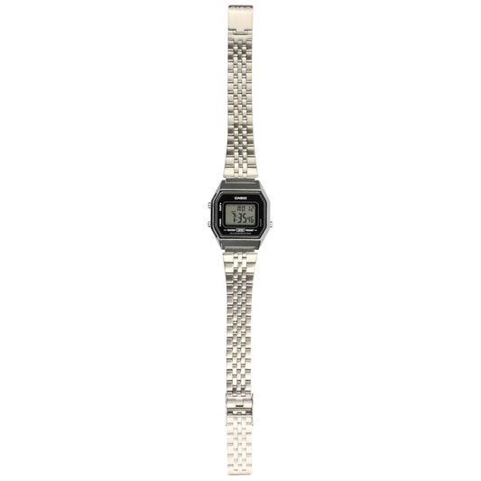 Casio, Women's Watch Digital, Black Dial Silver Stainless Band, LA680WA-1DF