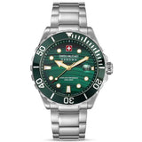 Swiss Military Hanowa Men's Analog Watch Malachite Green Dial with Silver Stainless Steel Bracelet, SMWGH0005804