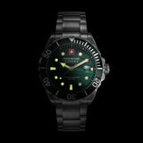 Swiss Military Hanowa Men's Analog Watch Malachite Green Dial with Silver Stainless Steel Bracelet, SMWGH0005804