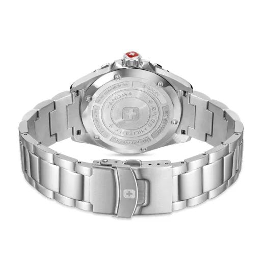 Swiss Military Hanowa Men's Analog Watch Malachite Green Dial with Silver Stainless Steel Bracelet, SMWGH0005804