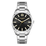 Lee Cooper Men's Watches Analog Black Dial with Silver Stainless Steel Band, LC08015.350