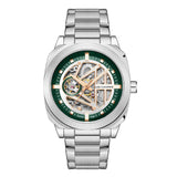 Lee Cooper Men's Automatic Watch Analog Green Dial with Silver Stainless Steel Band, LC08075.310
