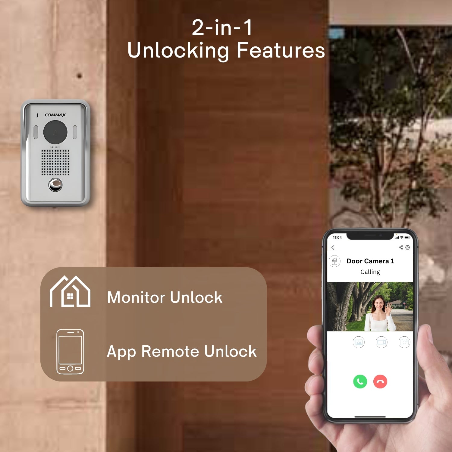 Commax Smart View IP Video Monitor 7" Connectable with PoE Switch + IP Door Bell Camera, CO-CIP-70QPT.CIP-D20YS