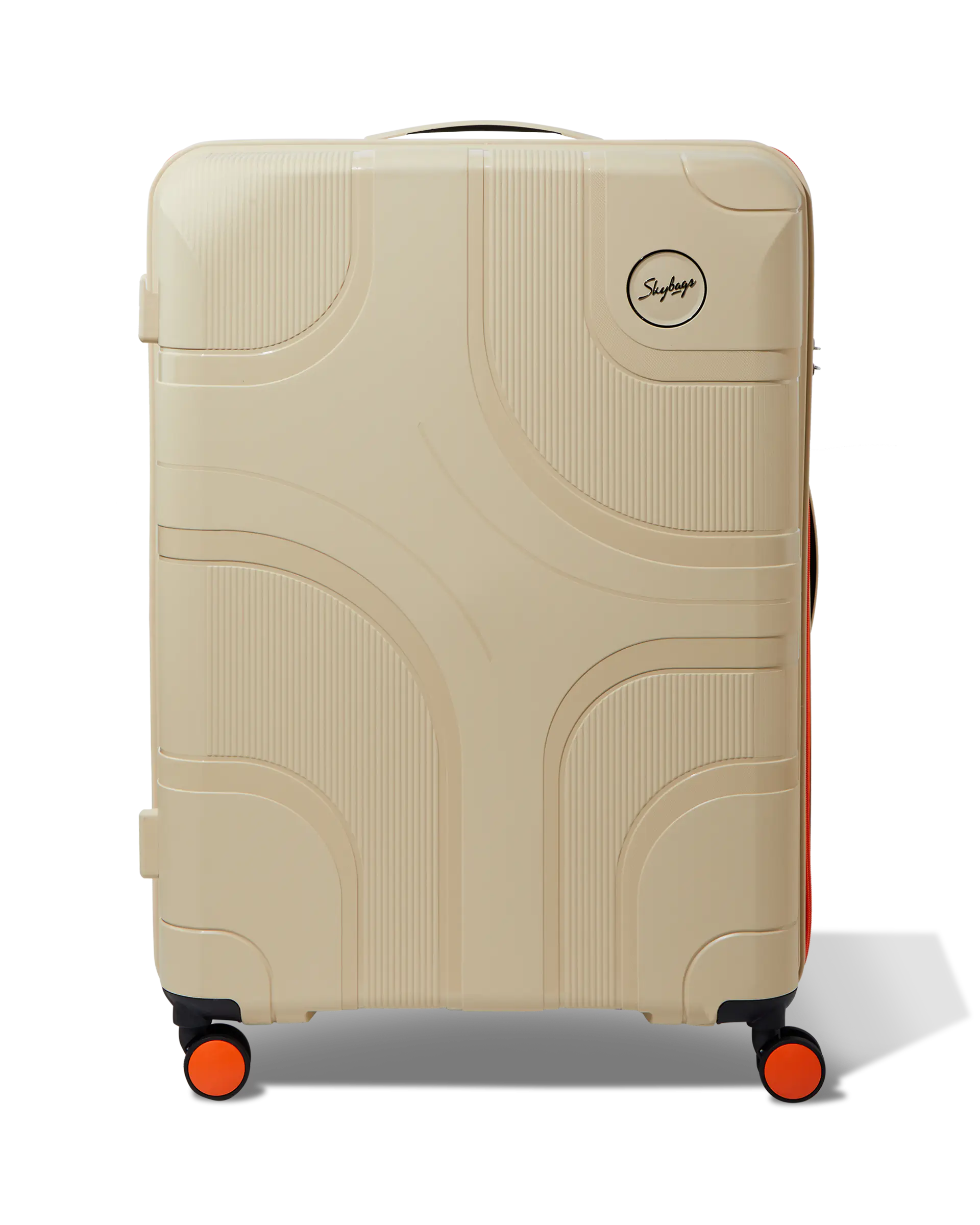 Skybags 76cm, 8 Wheel Hard Case Trolley, Sandy Beige, CUBISM76MJT Large check-in size luggage