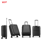 VIP Aerplus 55cm 8 Wheels Hard Trolley with Laptop Compartment | Black, AERPLUS55BLK
