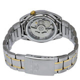 Seiko Men's Mechanical Watch Analog, White Dial with Two Tone Stainless Band, SNKL57K