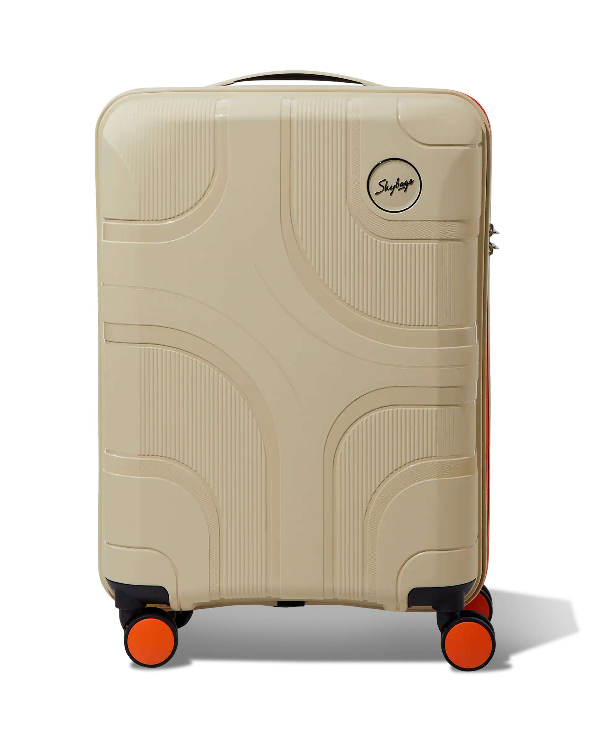 Skybags 55cm, 8 Wheel Hard Case Trolley, Sandy Beige, CUBISM55MJT Hard shell luggage