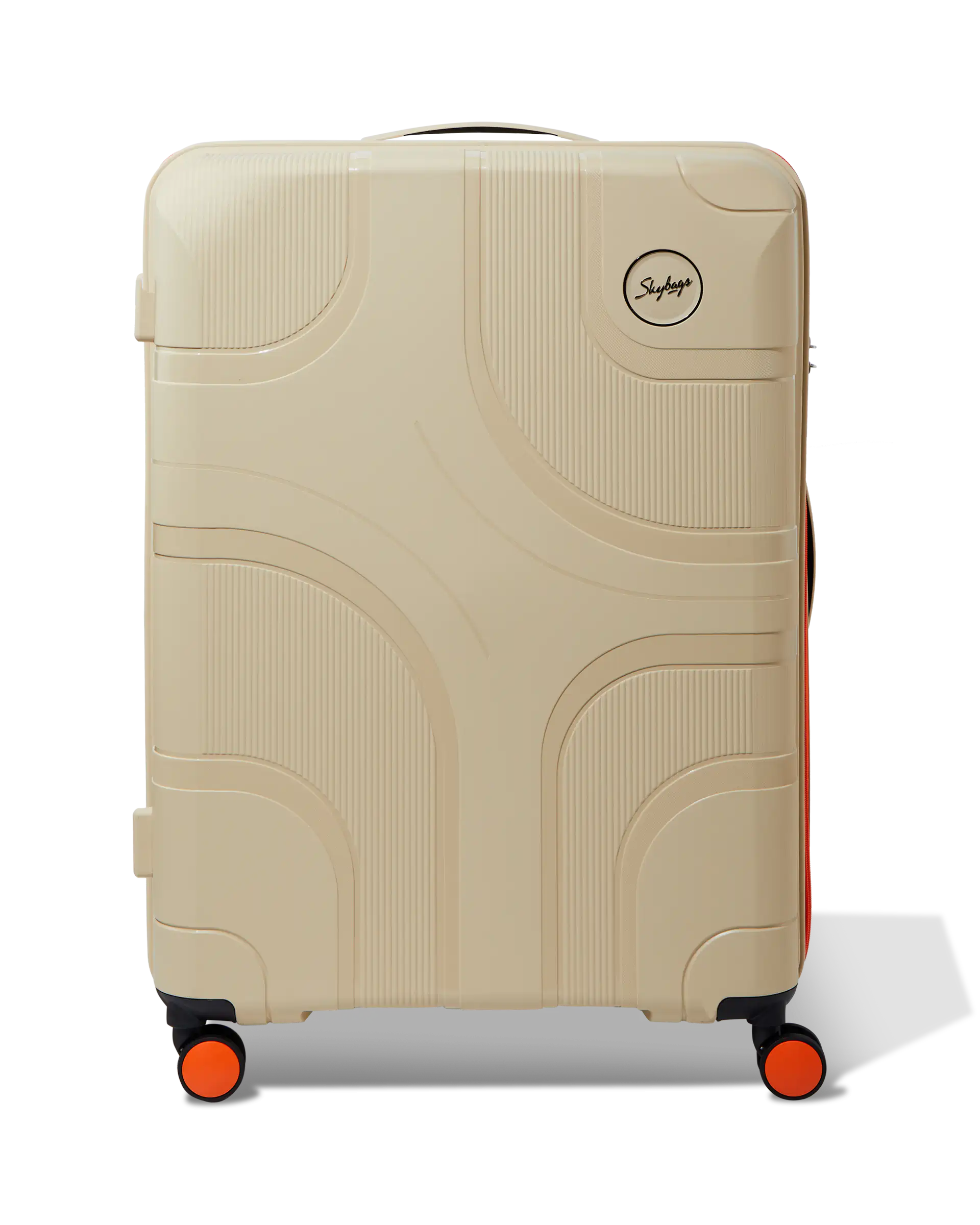 Skybags 66cm, 8 Wheel Hard Case Trolley, Sandy Beige, CUBISM66MJT Hard shell luggage