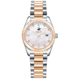 Beverly Hills Polo Club Women's Watch Analog Mother of Pearl Dial with Two-Toned Stainless Steel Band,  BP3801X.520