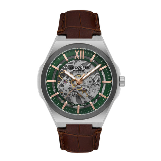 Lee Cooper, Men's, Analog Watch, Green Dial, with Leather Band, LE-LC08050.354