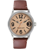 Fastrack Men’s Watch Analog, Beige Dial Brown Leather Strap, 3001SL10