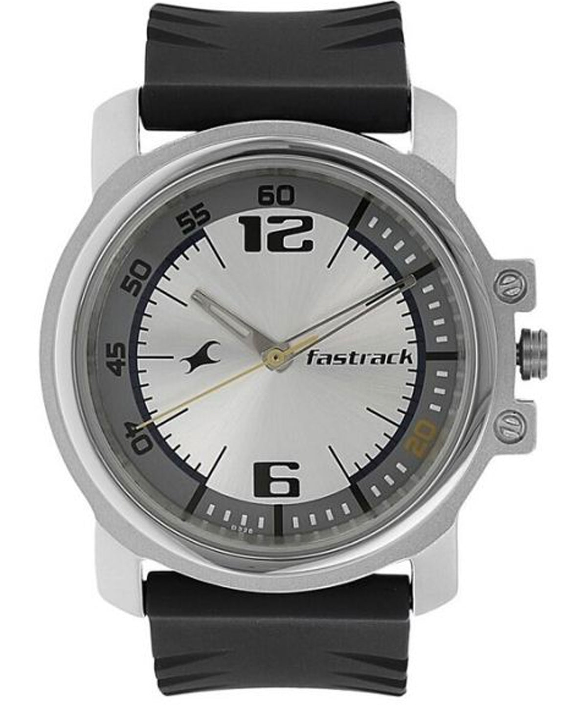 Fastrack Men's Watch Analog, Silver Dial   Rubber Strap, 3039SP01