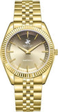 Beverly Hills Polo Club Men's Slim Analog Watch, Two Tone Dial  With Golden Stainless Steel Band, BP3830X.160