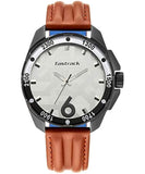 Fastrack Men's Watch Analog, White Dial Brown Leather Strap, 3084NL04