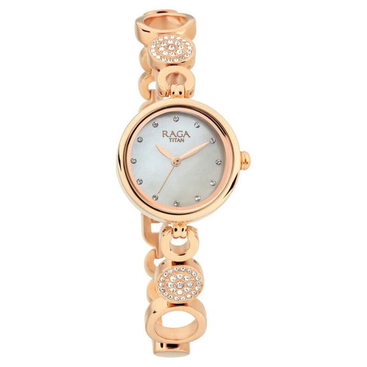 Titan, Women, Analog, Watch, Mother of pearl Dial, Stainless steel Strap, 311WM05