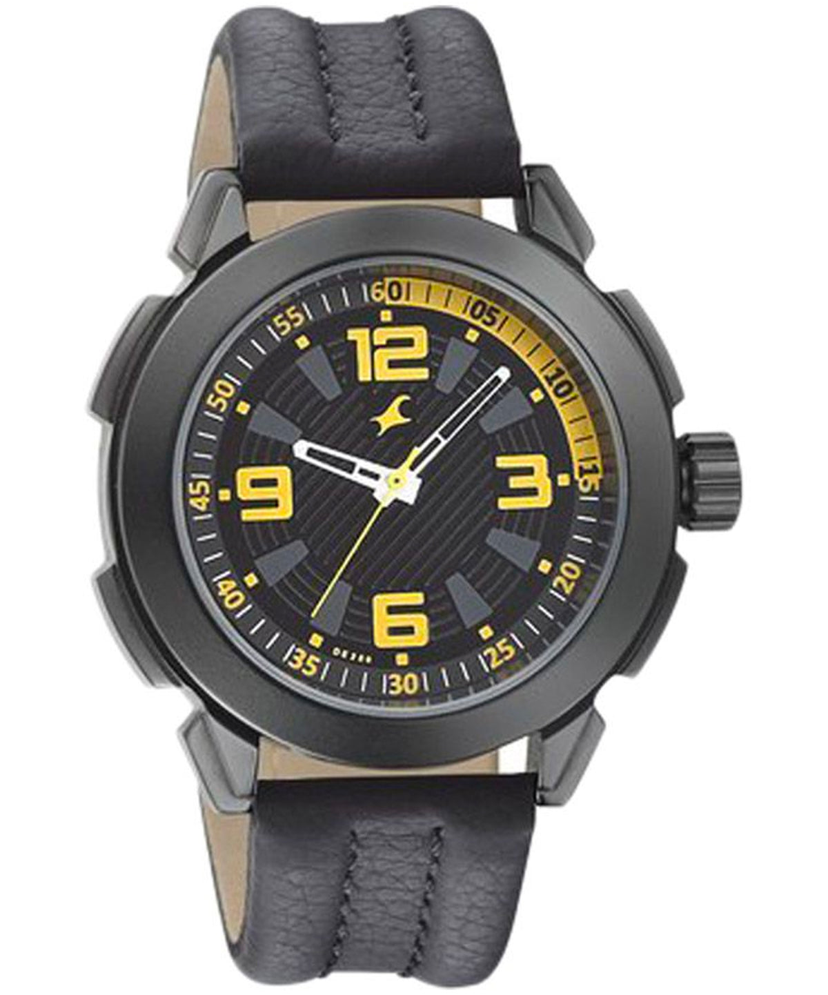 Fastrack Men's Watch Analog, Black Dial Black Leather Strap, 3130NL01