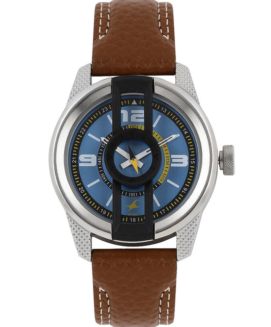 Fastrack, Men's, Analog Watch, Blue Dial, with Leather Band, FA-3152KL01