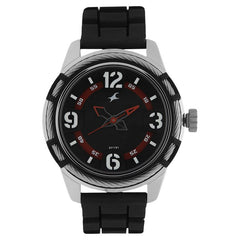 Fastrack Men's Watch Analog, Black Dial Black Plastic Strap, 3157KP01