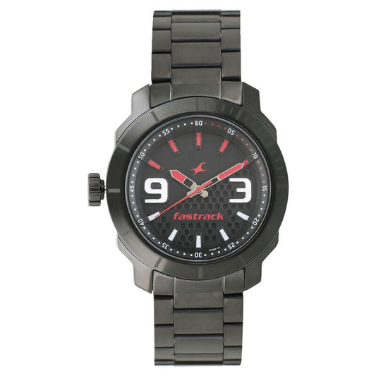 Fastrack, Men's, Analog Watch, Black Dial, with Stainless Steel Band, FA-3168NM01