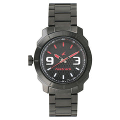 Fastrack Men's Watch Analog, Black Dial Black Stainless Steel Strap, 3168NM01