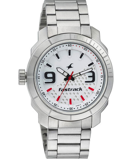 Fastrack, Men's, Analog Watch, White Dial, with Stainless Steel Band, FA-3168SM01