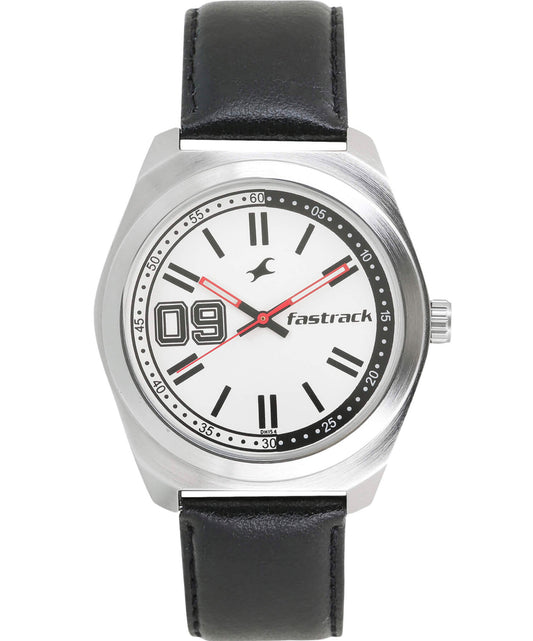 Fastrack, Men's, Analog Watch, White Dial, with Leather Band, FA-3174SL02