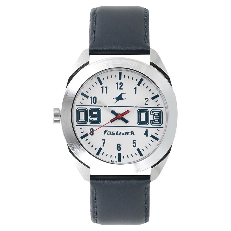 Fastrack, Men’s Watch Varsity Collection Analog, White Dial Blue Leather Strap, 3175SL02