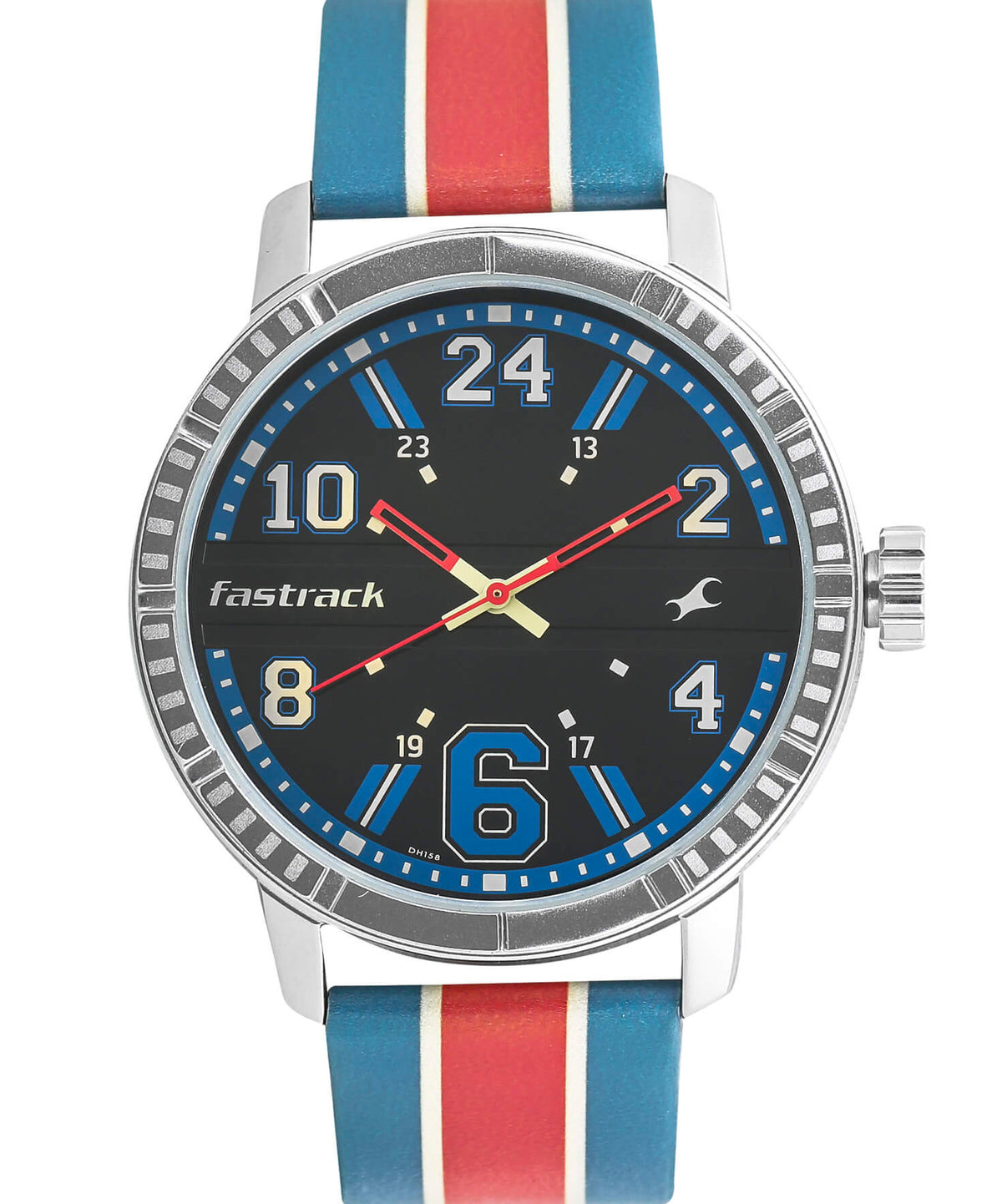 Fastrack, Men’s Watch Analog, Black Dial Multi Color Leather Strap, 3178SL01