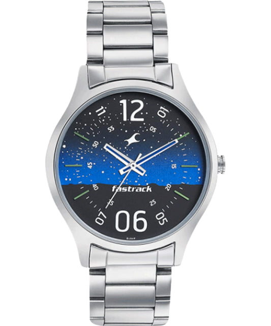 Fastrack, Men's, Analog Watch, Blue Dial, with Stainless Steel Band, FA-3184SM04