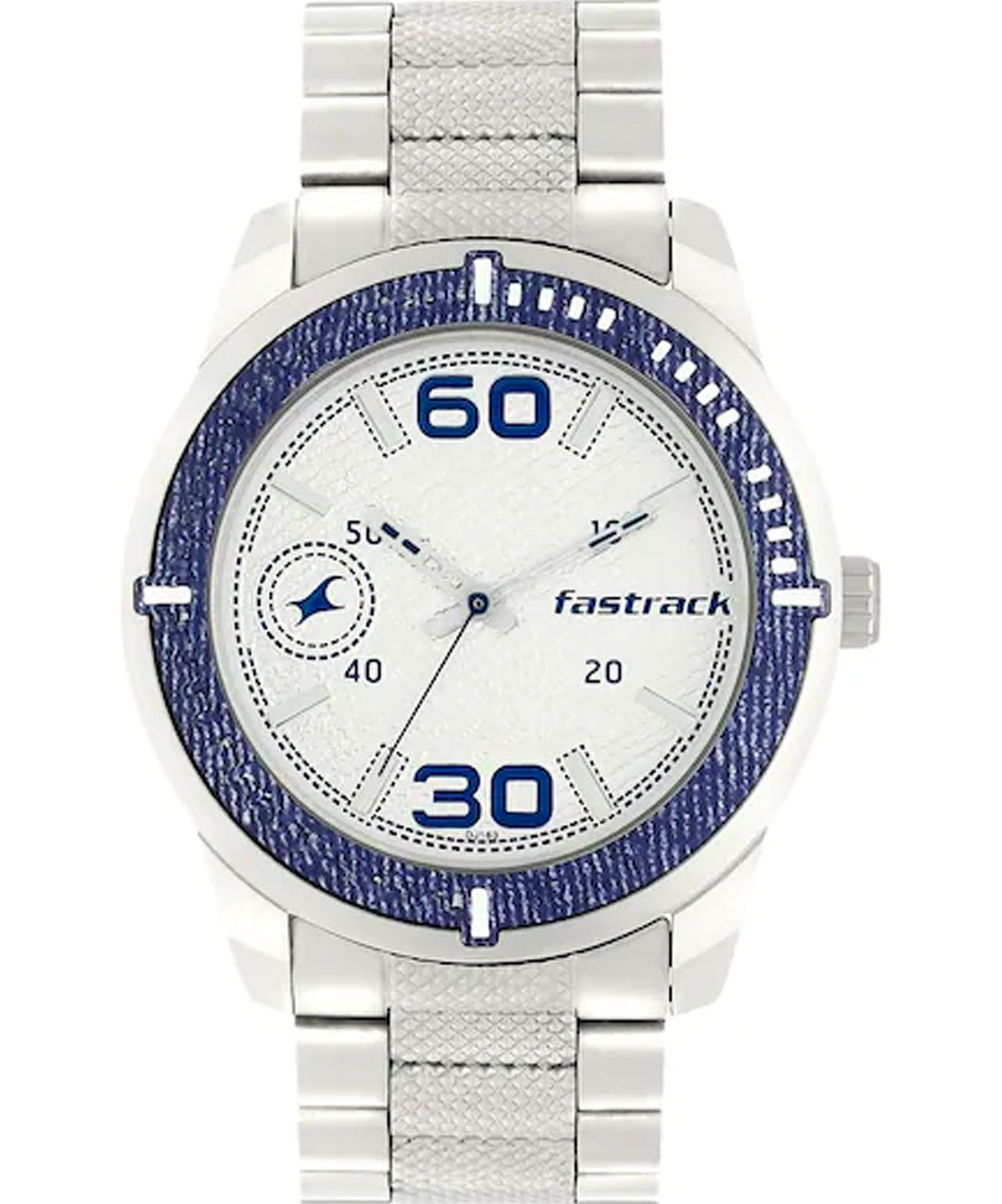 Fastrack, Men’s Watch Analog, White Dial Silver Stainless Steel Strap, 3189KM01