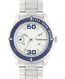 Fastrack, Men’s Watch Analog, White Dial Silver Stainless Steel Strap, 3189KM01