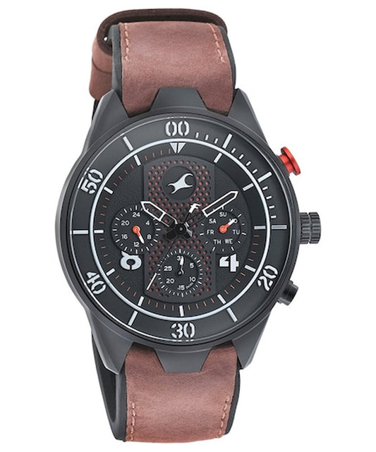 Fastrack, Men's, Analog Watch, Black Dial, with Leather Band, FA-3195AP01