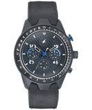 Fastrack, Men’s Watch All Nighters Collection Analog, Black Dial Black Leather Band, 3196AP02